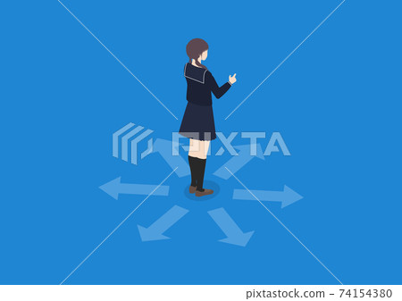 Illustration material of a female student who decides a course Illustration material of a female student who decides a course 74154380