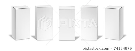 Realistic white boxes mockups set collection 74154979