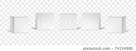 Realistic white boxes mockups set collection 74154980