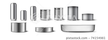 Realistic aluminium cans set collection Realistic aluminium cans set collection 74154981