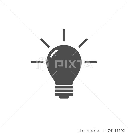 Light bulb flat sign, simple design. Vector... - Stock Illustration ...