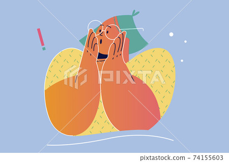 Emotion, face, expression, surprise, amazement, shock concept Emotion, face, expression, surprise, amazement, shock concept 74155603