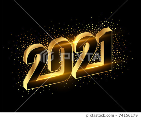 golden 2021 happy new year sparkling background 74156179