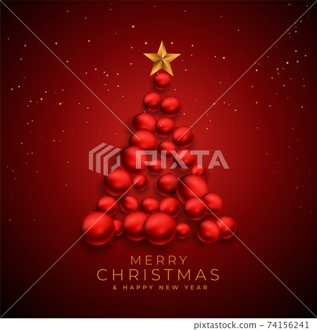 creative christmas tree made with xmas baubles design creative christmas tree made with xmas baubles design 74156241