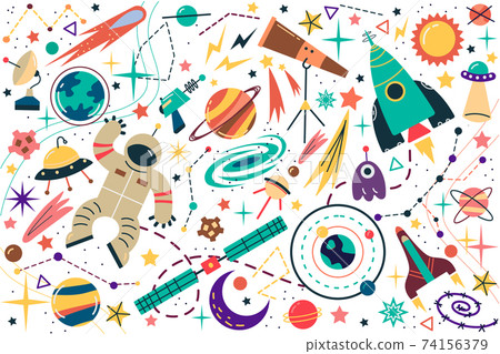 Space doodle set Space doodle set 74156379