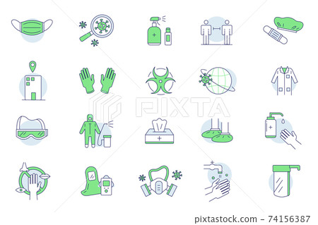 Protective clothing icon doodle set collection Protective clothing icon doodle set collection 74156387