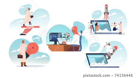 Business, teamwork, startup, thinking, brainstroming, success, goal achievement, insurance set concept 74156448