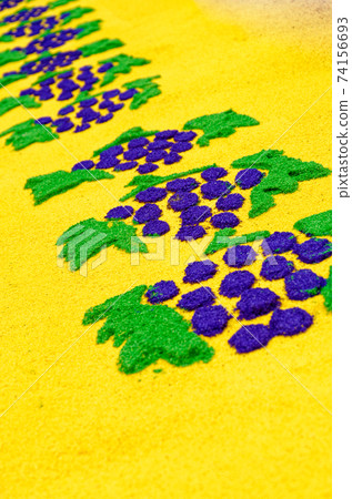 Sawdust carpet for the Good Friday - Antigua, Guatemala 74156693