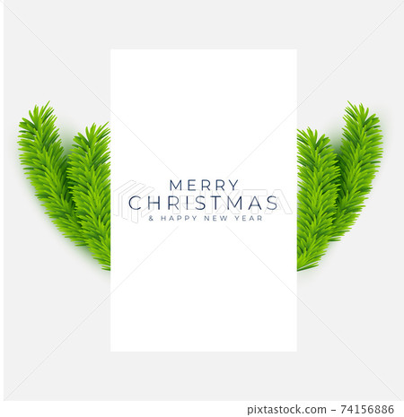 merry christmas pine tree leaves realistic... - Stock Illustration ...