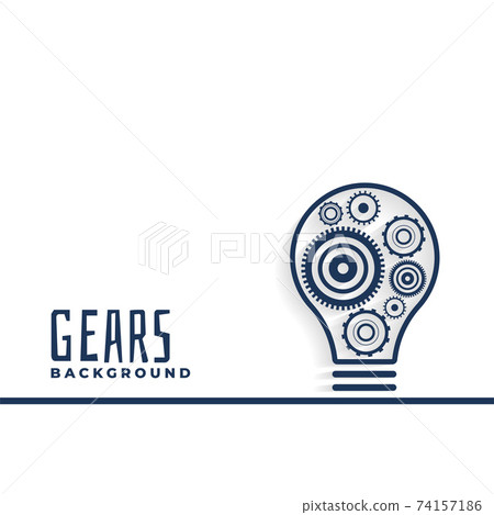 idea or innovation bulb with gears background 74157186