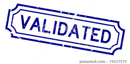 Grunge blue validated word rubber business seal stamp on white background Grunge blue validated word rubber business seal stamp on white background 74157575