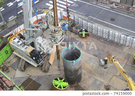 Construction site foundation work Construction site foundation work 74159000