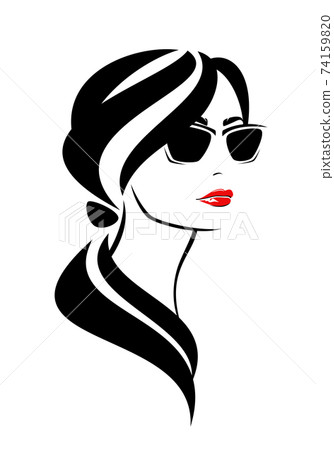 glamorous woman with red lips wearing sunglasses vector portrait glamorous woman with red lips wearing sunglasses vector portrait 74159820