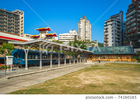 Xinbeitou historic station in Taipei, Taiwan. Translation: Xinbeitou. 74160165