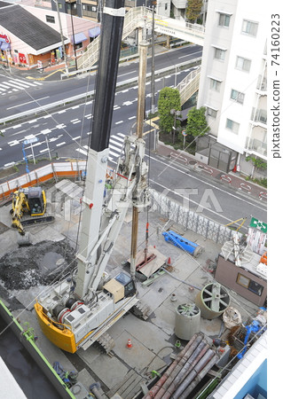 Construction site foundation work 74160223