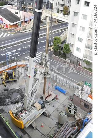 Construction site foundation work 74160224