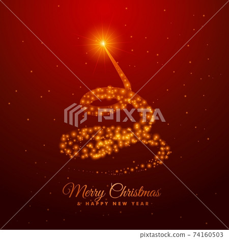 christmas tree design made with golden sparkles - Stock Illustration ...