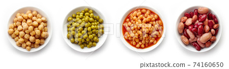 Bowl of preserved legumes from above 74160650