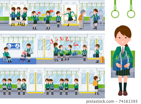 火車 電氣列車 學生 74161393