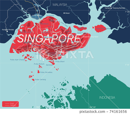 Singapore detailed editable map 74161656