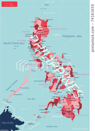 Philippines country detailed editable map Philippines country detailed editable map 74161659