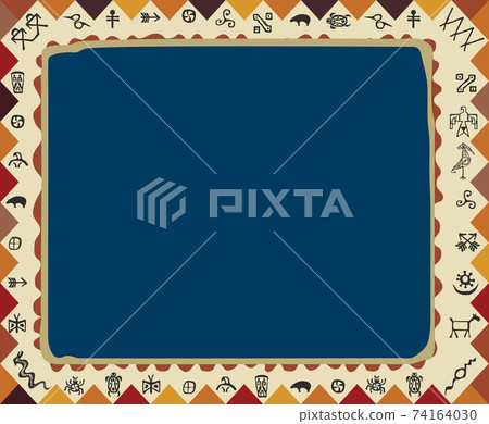 Native tribe art ornament frame Native tribe art ornament frame 74164030