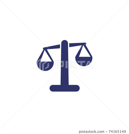Ethics vector icon with scales on white Ethics vector icon with scales on white 74165149