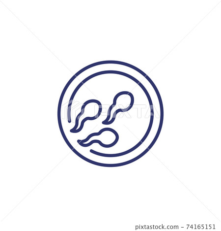 insemination line icon with spermatozoon insemination line icon with spermatozoon 74165151