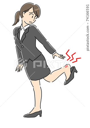 A woman who has a pain in her shoes A woman who has a pain in her shoes 74166591