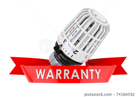 Thermostatic radiator valve warranty concept. 3D rendering Thermostatic radiator valve warranty concept. 3D rendering 74166592