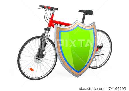 Sport bicycle with shield, 3D rendering Sport bicycle with shield, 3D rendering 74166595