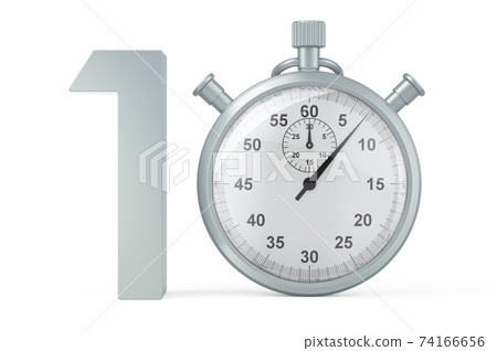 10 number with stopwatch. 3D rendering 74166656