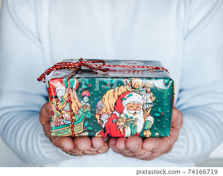 Festive boxes with New Year and Christmas patterns Festive boxes with New Year and Christmas patterns 74166719