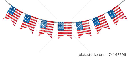 Beautiful drawing of the American Flag and patterns 74167296