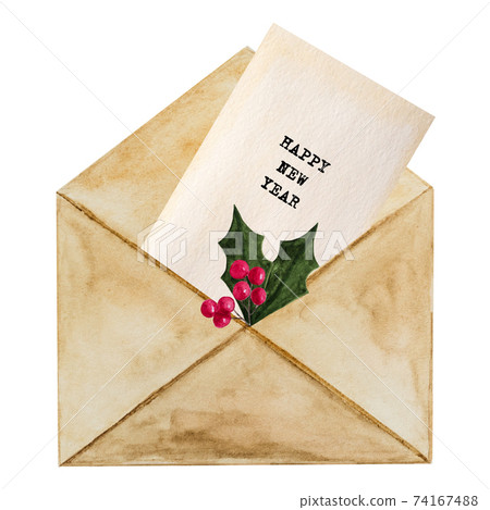 Beautiful drawing of a mail envelope. Close-up Beautiful drawing of a mail envelope. Close-up 74167488