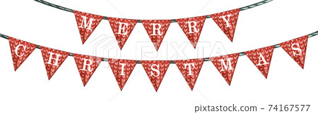 Holiday decorations in the form of colorful flags 74167577