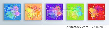 Vector paint splash background template set for brochure, poster or flyer 74167835