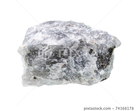 unpolished melilitolite rock cutout on white 74168178