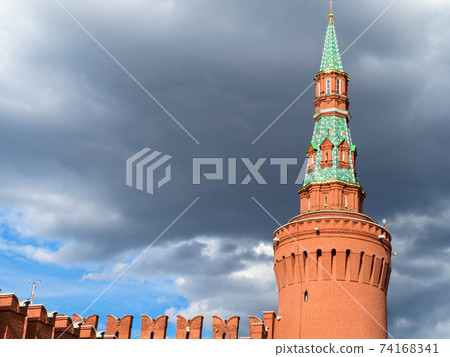 view of Kremlin Wall with Beklemishevskay Tower 74168341
