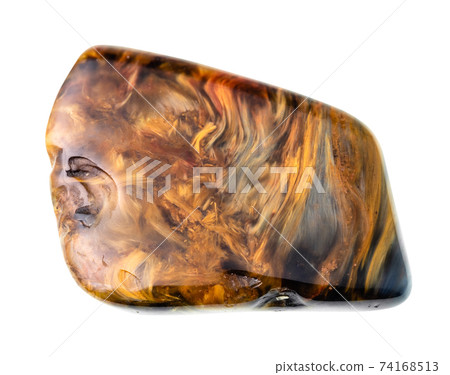 tumbled pietersite gem stone cutout on white 74168513