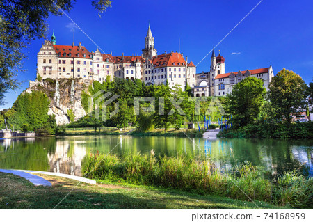Impressive castle and beautiful park in Sigmaringen, Germany 74168959