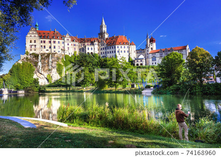 Impressive castle and beautiful park in Sigmaringen, Germany 74168960
