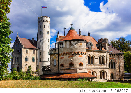 Beautiful casles of Europe - impressive Lichtenstein. Germany Beautiful casles of Europe - impressive Lichtenstein. Germany 74168967
