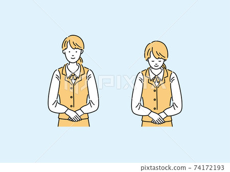 A woman bowing A woman bowing 74172193