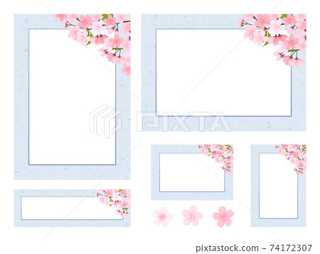 Cherry blossom background material_frameset - Stock Illustration ...