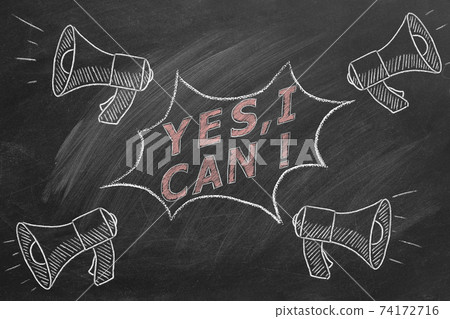 Yes, I Can. Inspirational motivational quote Yes, I Can. Inspirational motivational quote 74172716