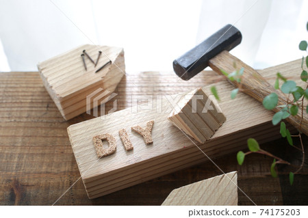 An image of a DIY work made using small pieces of wood and tools An image of a DIY work made using small pieces of wood and tools 74175203