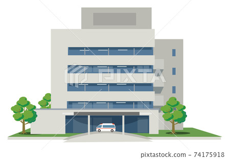Municipal Hospital-Illustration without main line 74175918
