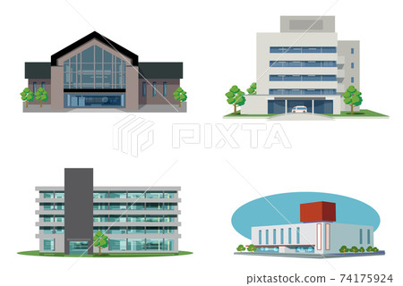 Building set-Cultural property storage center-Hospital-City hall-Department store 74175924