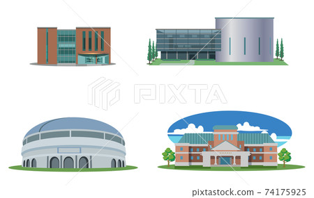 Building set-Library-Multipurpose hall-All-weather dome-Museum 74175925